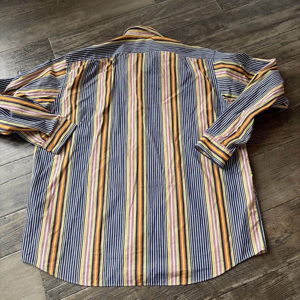 Polo Ralph Lauren Westerton Long Sleeve Cotton Shirt 2XL XXL Striped‎ Dandy - Picture 6 of 6
